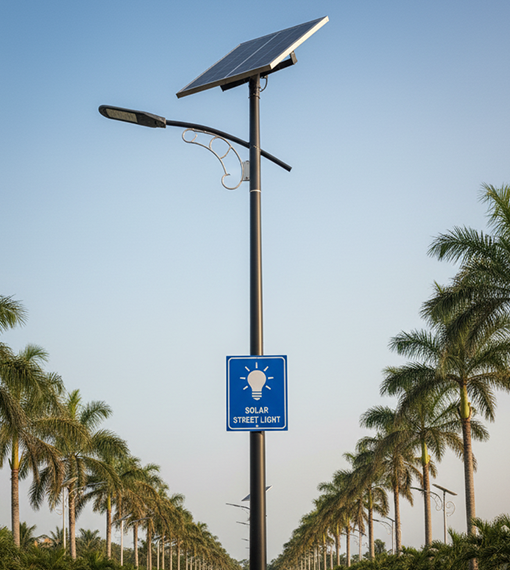 Solar street lights installed in gated community residential plots and villa plots for sale in Kallakurichi